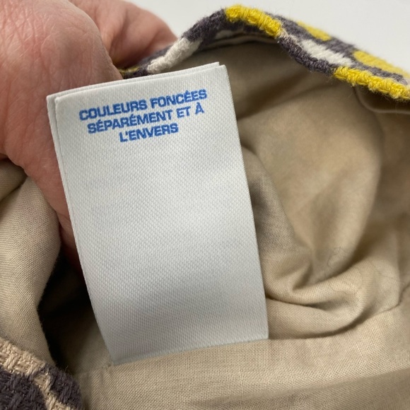 Boden Textured Cotton Gray Yellow dot short sleeve dress size 8 - Picture 10 of 11